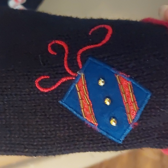 Tiara International Black Christmas Holiday Button Front Sweater 2004 Sz L - Picture 13 of 17